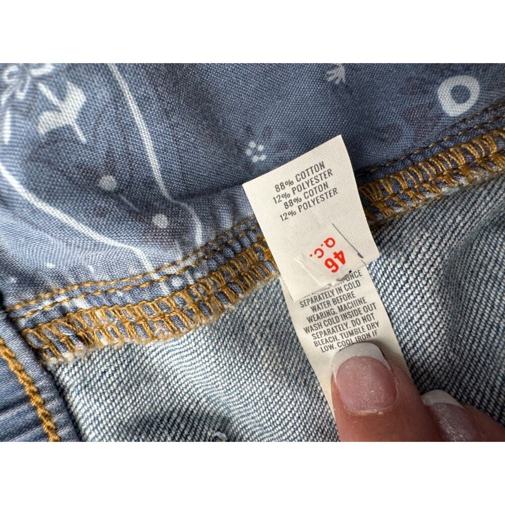 Aerie Women's Blue Bandana Distressed Cut-Off Daydream Denim Short XXL NEW - Picture 6 of 6